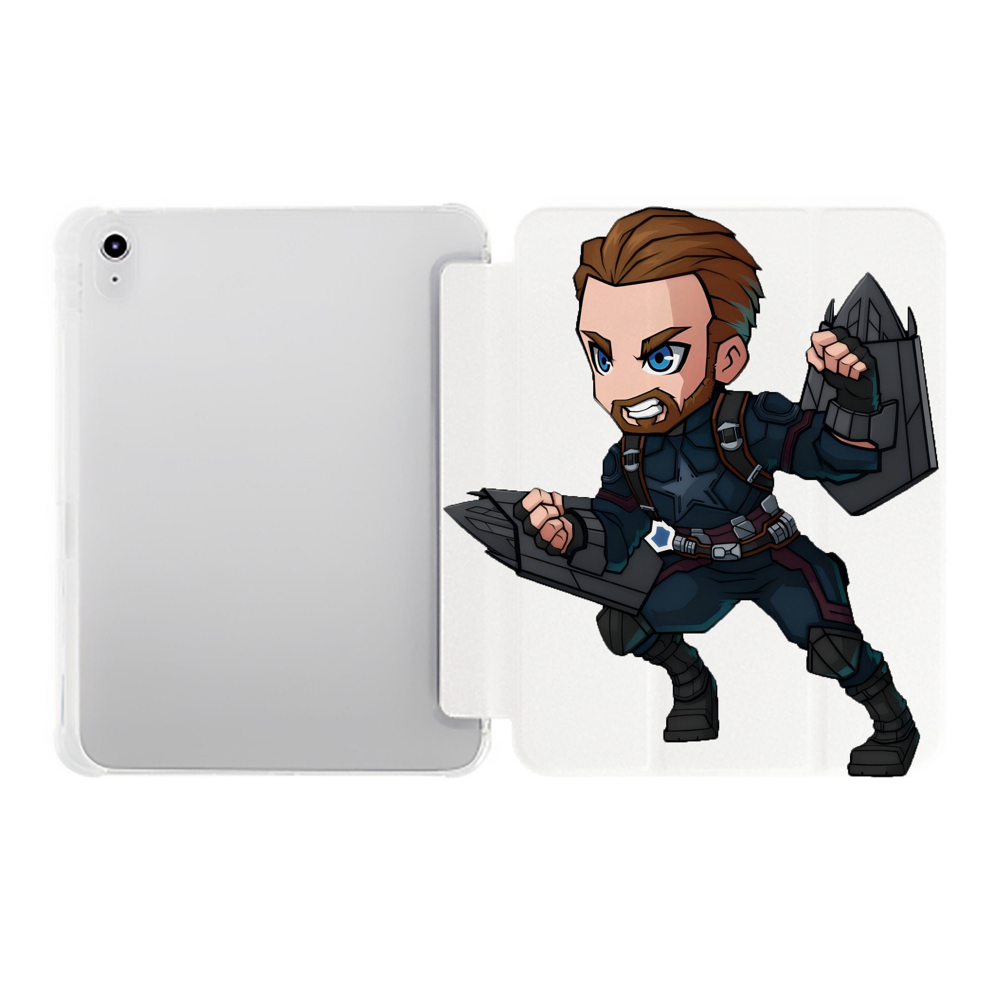 （画像用） アベンジャーズ The Avengers IPad ケース ペン収納付き 三つ折りスタンド PUレザー×シリコン 対応機種9.5/10.5/10.9インチ